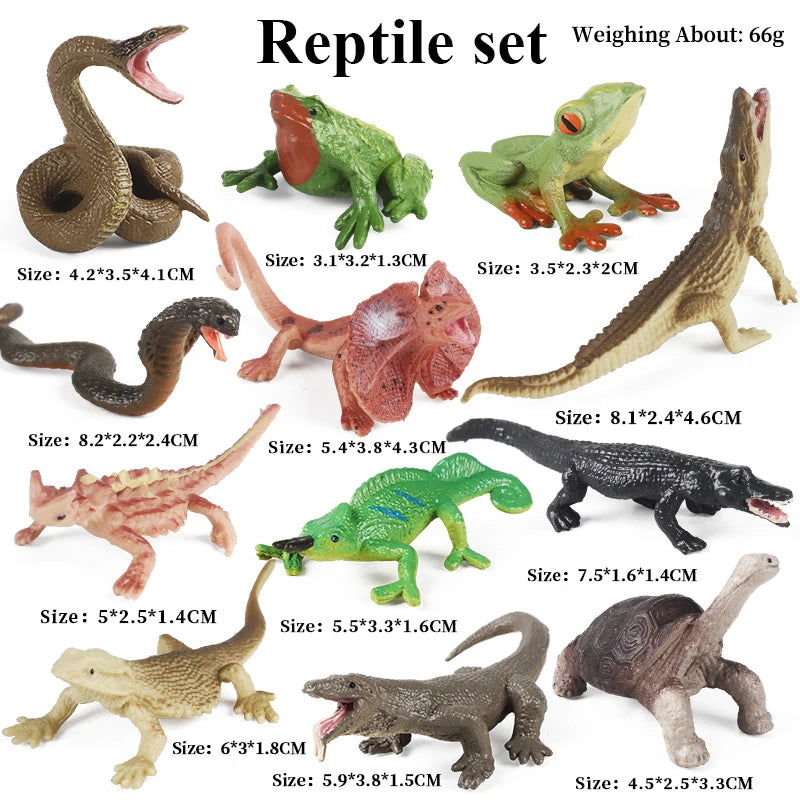 Oenux Montessori Miniature Lion Shark Horse Dinosaur Animals Model Set Action Figures Figurine Zoo Cute Education Kids Toy Gift - Slobuy