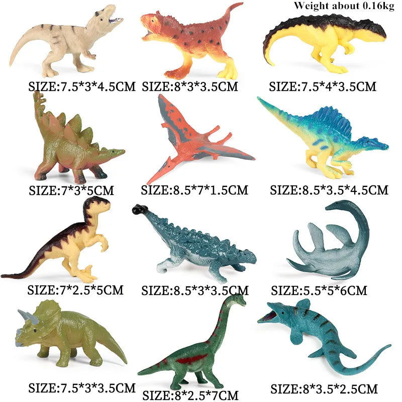 Oenux Montessori Miniature Lion Shark Horse Dinosaur Animals Model Set Action Figures Figurine Zoo Cute Education Kids Toy Gift - Slobuy