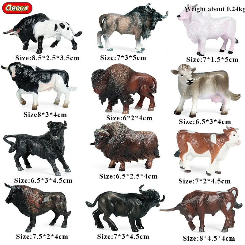 Oenux Montessori Miniature Lion Shark Horse Dinosaur Animals Model Set Action Figures Figurine Zoo Cute Education Kids Toy Gift - Slobuy