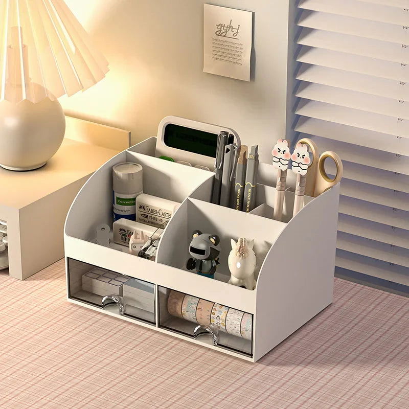 Office Desktop Storage Box Organizer Transparent Small Drawer Storage Cabinet Student Desk Stationery Sundries Organizer Boxes - Slobuy