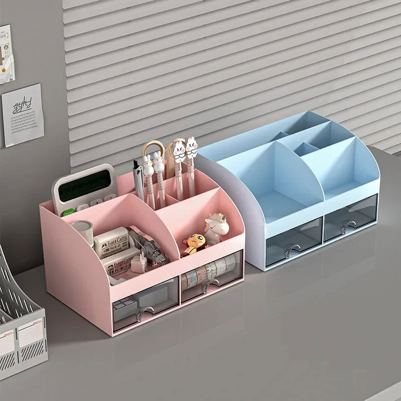 Office Desktop Storage Box Organizer Transparent Small Drawer Storage Cabinet Student Desk Stationery Sundries Organizer Boxes - Slobuy