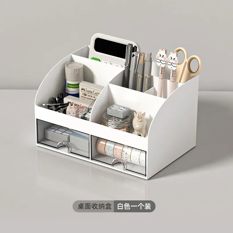 Office Desktop Storage Box Organizer Transparent Small Drawer Storage Cabinet Student Desk Stationery Sundries Organizer Boxes - Slobuy