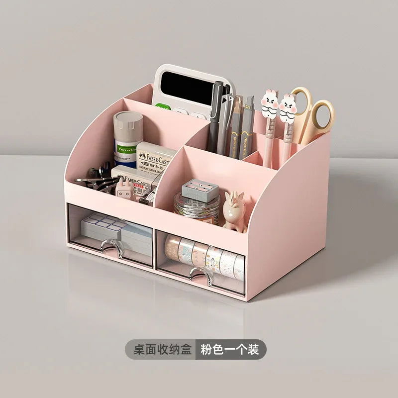 Office Desktop Storage Box Organizer Transparent Small Drawer Storage Cabinet Student Desk Stationery Sundries Organizer Boxes - Slobuy