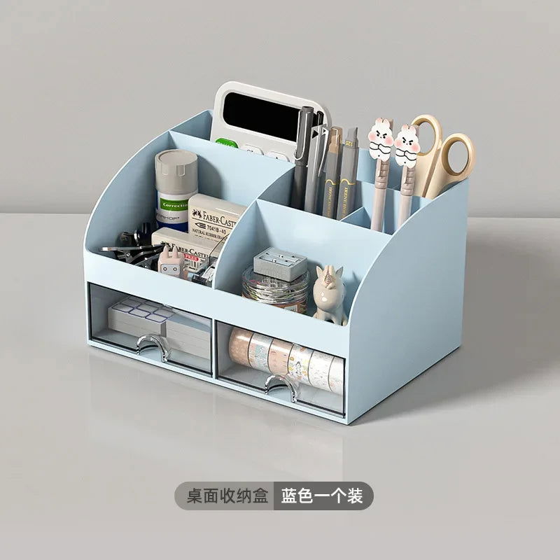 Office Desktop Storage Box Organizer Transparent Small Drawer Storage Cabinet Student Desk Stationery Sundries Organizer Boxes - Slobuy