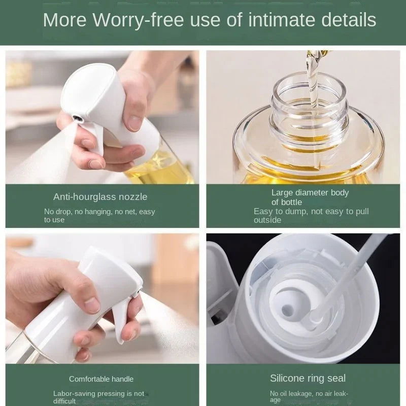 Oil spray sprayer Bottle for Cooking Kitchen Olive Oil Sprayer for Camping BBQ Baking Vinegar Soy Sauce 200ml 300ml 500ml - Slobuy