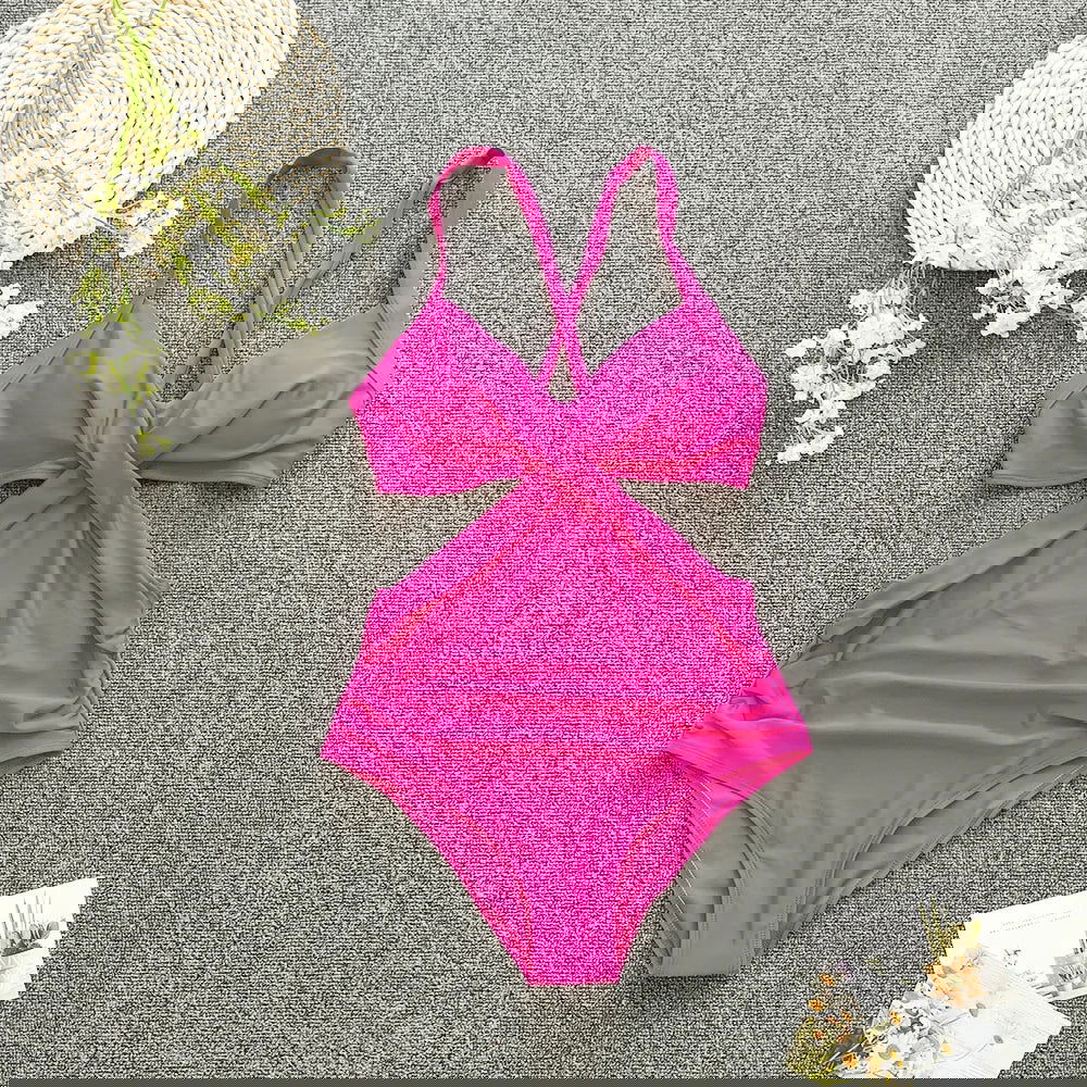 One Piece Tankini Swimwear 2023 New Solid Halter Plus Size Brazil Beach Push-Up Bathing Suit High Waist Bodysuit Monokini bikini - Slobuy