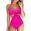 One Piece Tankini Swimwear 2023 New Solid Halter Plus Size Brazil Beach Push-Up Bathing Suit High Waist Bodysuit Monokini bikini - Slobuy