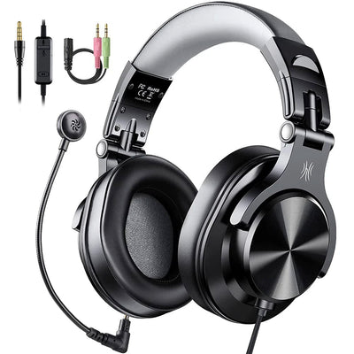 Oneodio Wired Gaming Headset Gamer 3.5mm Over-Ear Gaming Headphones With Detachable Microphone For PC Computer PS4 Xbox - Slobuy