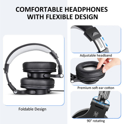 Oneodio Wired Gaming Headset Gamer 3.5mm Over-Ear Gaming Headphones With Detachable Microphone For PC Computer PS4 Xbox - Slobuy