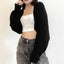 Open Front Solid Color WomenBolero Shrug Cardigan Cropped Casual Bolero for Everyday Date Nights Parties - Slobuy
