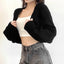Open Front Solid Color WomenBolero Shrug Cardigan Cropped Casual Bolero for Everyday Date Nights Parties - Slobuy