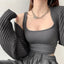 Open Front Solid Color WomenBolero Shrug Cardigan Cropped Casual Bolero for Everyday Date Nights Parties - Slobuy