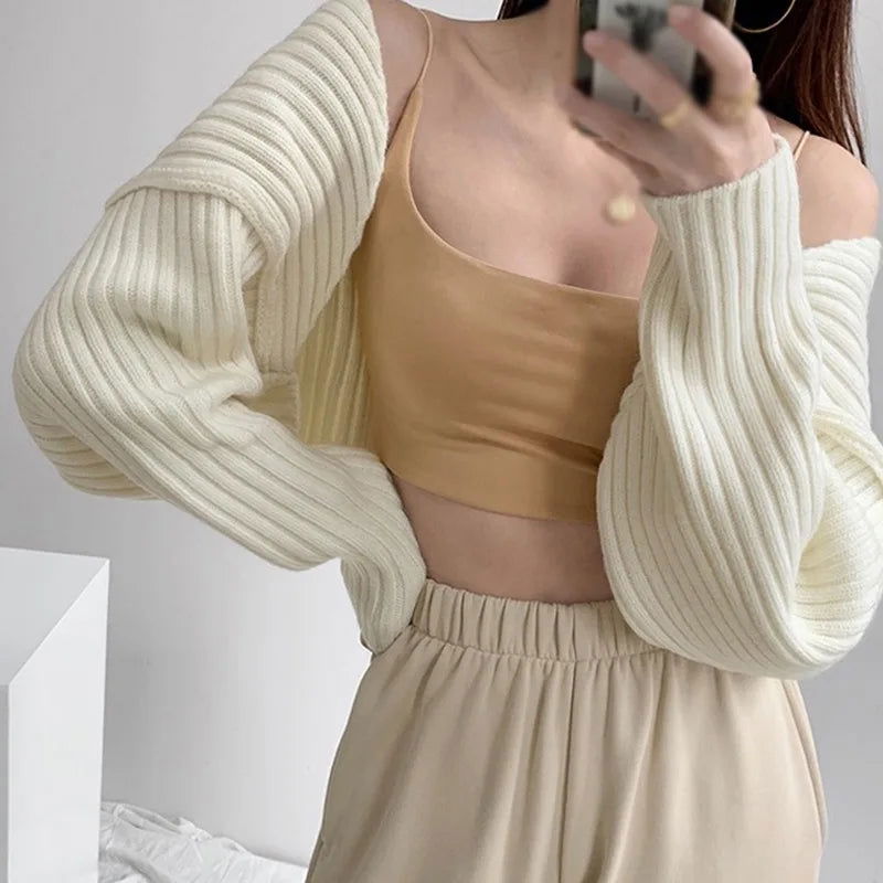 Open Front Solid Color WomenBolero Shrug Cardigan Cropped Casual Bolero for Everyday Date Nights Parties - Slobuy