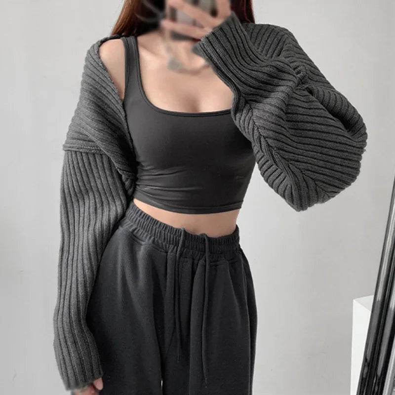 Open Front Solid Color WomenBolero Shrug Cardigan Cropped Casual Bolero for Everyday Date Nights Parties - Slobuy