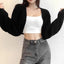 Open Front Solid Color WomenBolero Shrug Cardigan Cropped Casual Bolero for Everyday Date Nights Parties - Slobuy