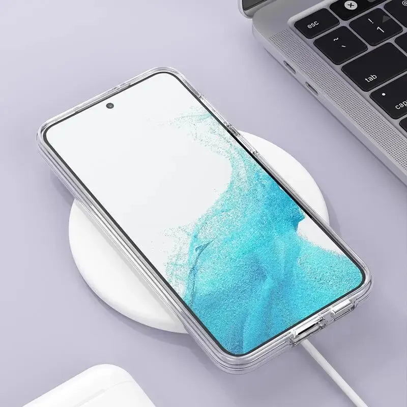 Original For Magsafe Magnetic Phone Case For Samsung Galaxy S23 S22 Ultra Plus Wireless Charging Clear Cases Accessories - Slobuy