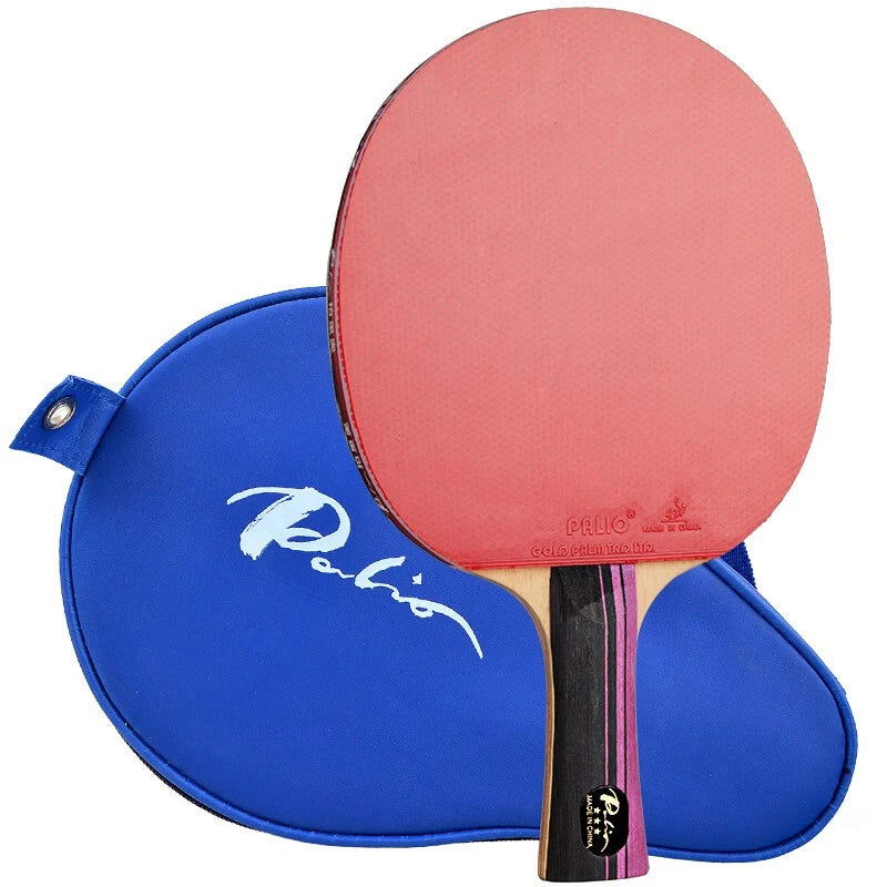 Original PALIO 3 Stars Carbon Table Tennis Racket with CJ8000 Rubber Loop Offensive Spin Attack Ping Pong Bat with Bag - Slobuy