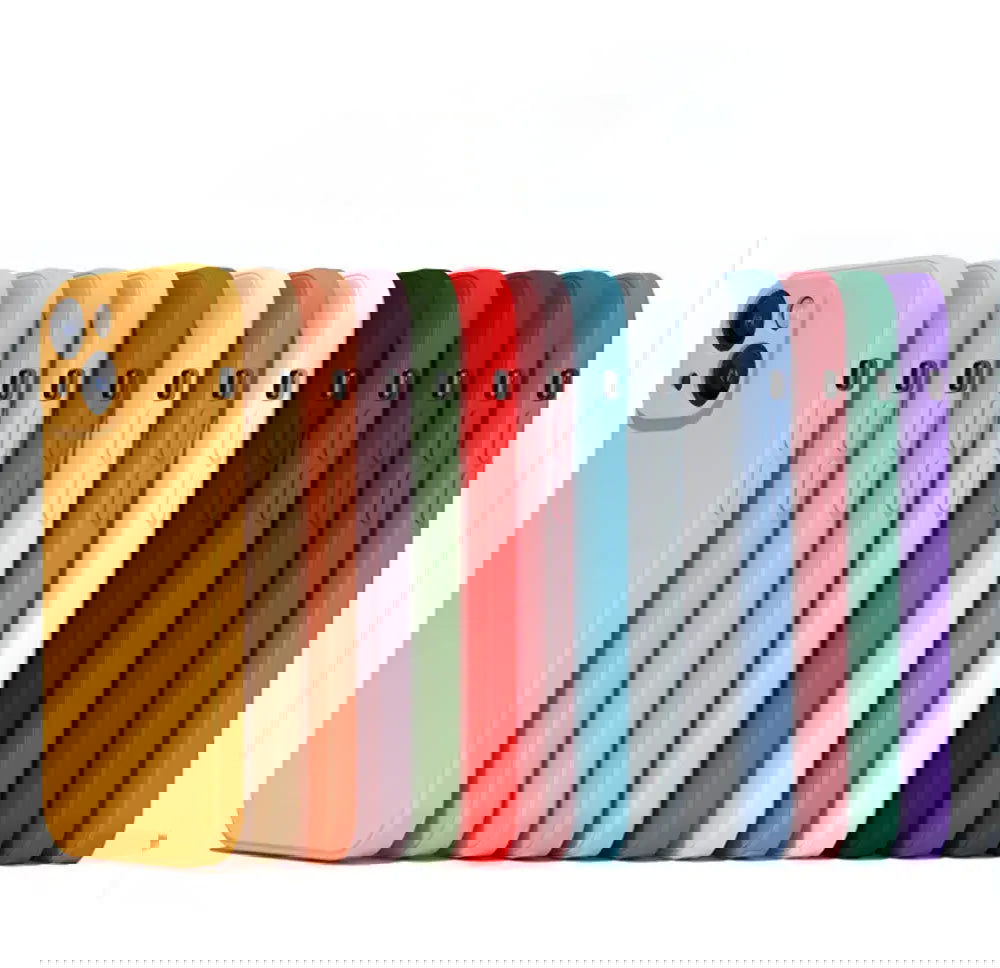 Original Square Liquid Silicone Phone Case For iPhone 15 14 13 11 12 Pro Max Mini X XS 7 8 Plus SE 2020 Shockproof Back Cover - Slobuy