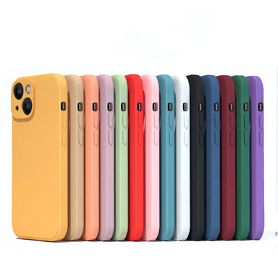 Original Square Liquid Silicone Phone Case For iPhone 15 14 13 11 12 Pro Max Mini X XS 7 8 Plus SE 2020 Shockproof Back Cover - Slobuy