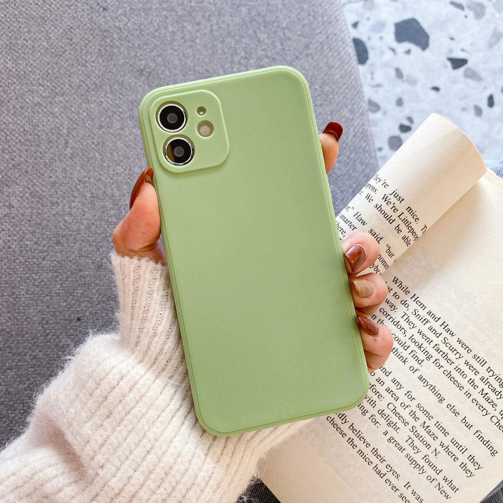 Original Square Liquid Silicone Phone Case For iPhone 15 14 13 11 12 Pro Max Mini X XS 7 8 Plus SE 2020 Shockproof Back Cover - Slobuy