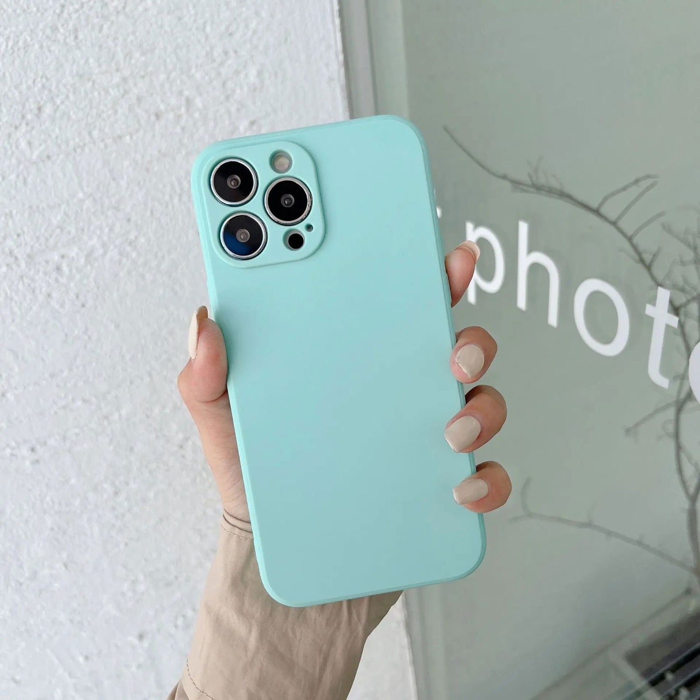 Original Square Liquid Silicone Phone Case For iPhone 15 14 13 11 12 Pro Max Mini X XS 7 8 Plus SE 2020 Shockproof Back Cover - Slobuy