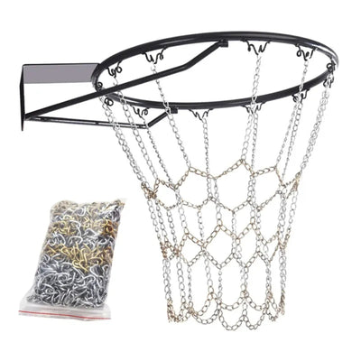 Outdoor Basketball Classic Sport Steel Chain Basketball Net Galvanized Steel Chain Durable Basketball Target Net - Slobuy