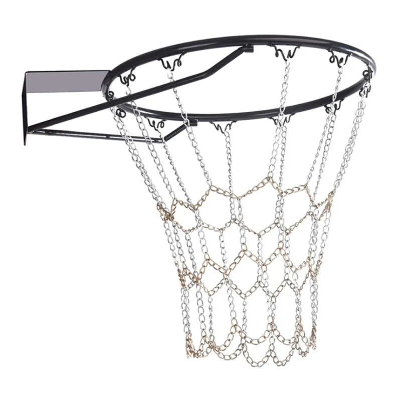 Outdoor Basketball Classic Sport Steel Chain Basketball Net Galvanized Steel Chain Durable Basketball Target Net - Slobuy