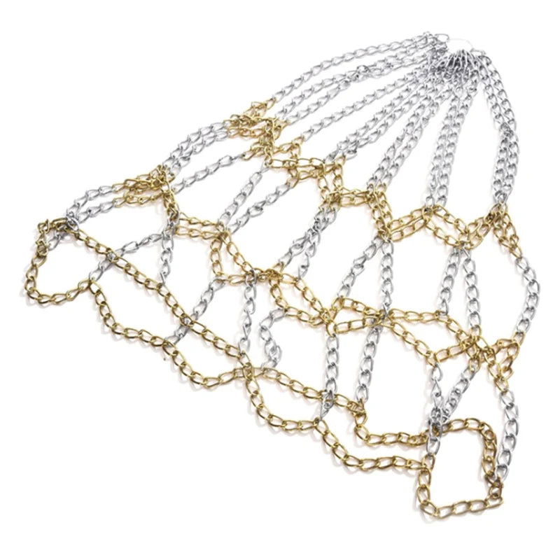 Outdoor Basketball Classic Sport Steel Chain Basketball Net Galvanized Steel Chain Durable Basketball Target Net - Slobuy
