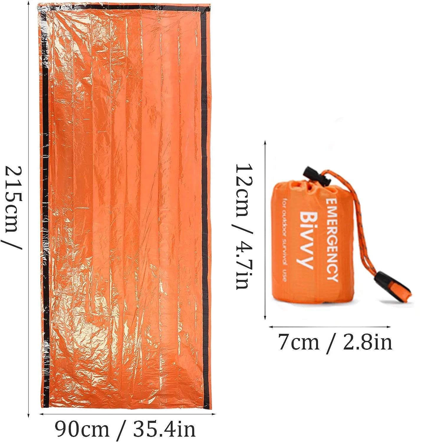 Outdoor Emergency Survival Sleeping Bag Thermal Blanket Mylar Waterproof Reusable Sack Portable Camping Hiking Emergency Gear - Slobuy