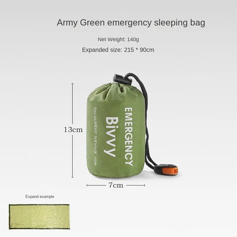 Outdoor Emergency Survival Sleeping Bag Thermal Blanket Mylar Waterproof Reusable Sack Portable Camping Hiking Emergency Gear - Slobuy