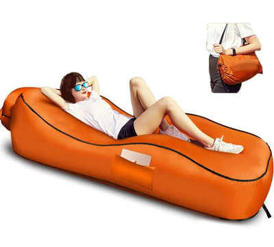 Outdoor Foldable Inflatable Sofa Lounge Couch Sleeping Bed Portable Foldable Air Travelling Beach Lounge Lazy Bed Chair Chair - Slobuy