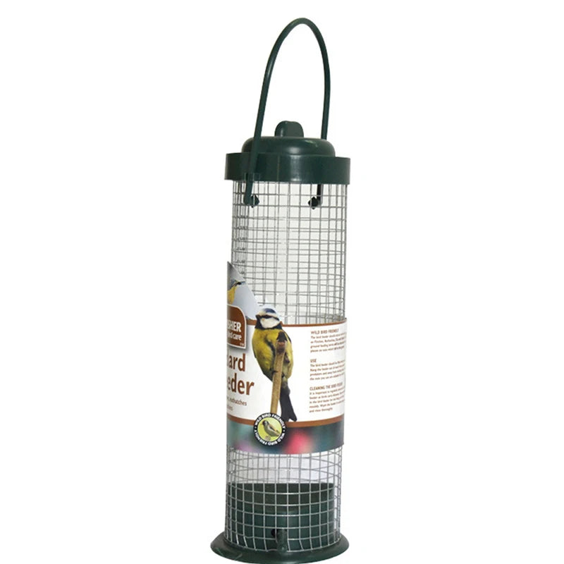 Outdoor Mesh Bird Feeder Hanging Hook Dark Green Food Dispenser Multiple Hole Outdoor Garden Balcony Porch Pet Supply Accessory - Slobuy