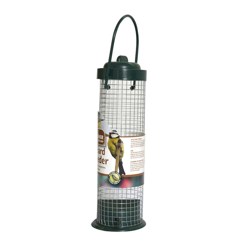 Outdoor Mesh Bird Feeder Hanging Hook Dark Green Food Dispenser Multiple Hole Outdoor Garden Balcony Porch Pet Supply Accessory - Slobuy