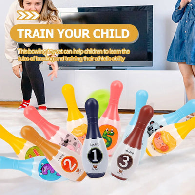 Outdoor Playset Children'S Bowling Indoor Number Kids Toys Game For Pin Toddler Bowling Set Education Toys For Kids Toddlers - Slobuy