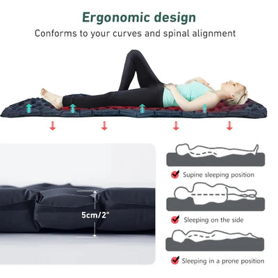 Outdoor Sleeping Pad Camping Inflatable Mattress Ultralight Air Cushion Travel Mat Folding Bed No Headrest For Travel Hiking - Slobuy