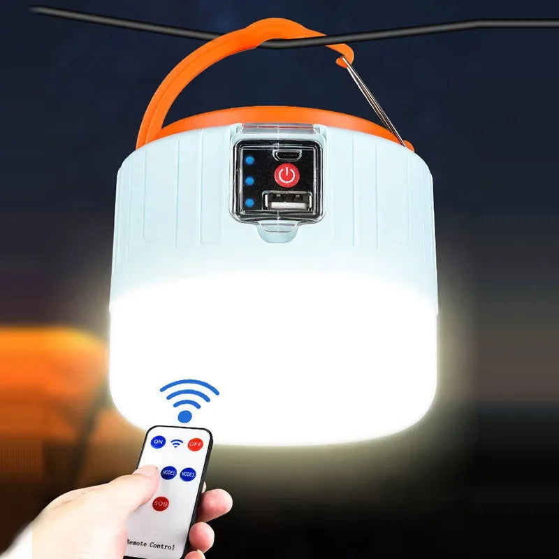 Outdoor Solar LED Camping Lights USB Rechargeable Tent Portable Lanterns Emergency Lights For Fishing Barbecue Camping Lighting - Slobuy