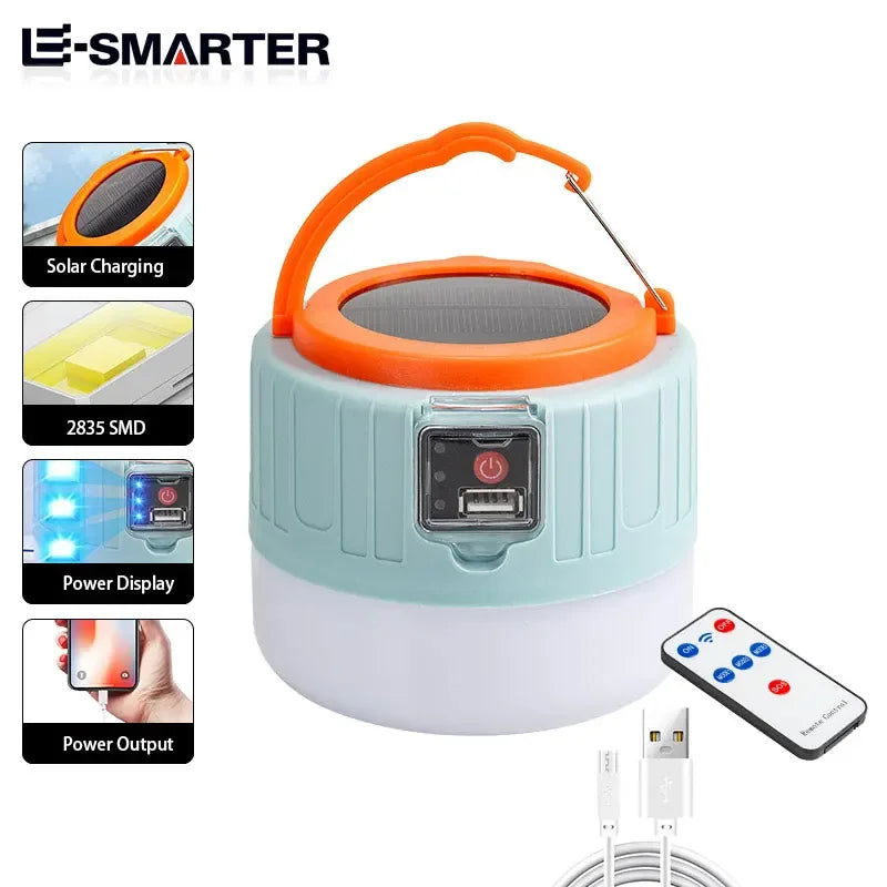 Outdoor Solar LED Camping Lights USB Rechargeable Tent Portable Lanterns Emergency Lights For Fishing Barbecue Camping Lighting - Slobuy