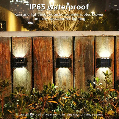 Outdoor Solar LED Wall Lights Waterproof Led Solar Lamp Up And Down Luminous Lighting For Garden Balcony Yard Street Decor Lamps - Slobuy