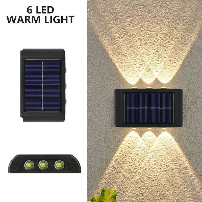 Outdoor Solar LED Wall Lights Waterproof Led Solar Lamp Up And Down Luminous Lighting For Garden Balcony Yard Street Decor Lamps - Slobuy