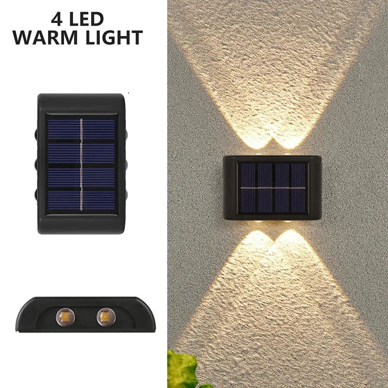 Outdoor Solar LED Wall Lights Waterproof Led Solar Lamp Up And Down Luminous Lighting For Garden Balcony Yard Street Decor Lamps - Slobuy