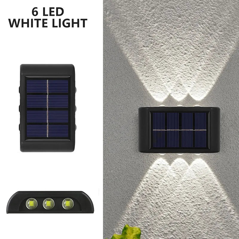 Outdoor Solar LED Wall Lights Waterproof Led Solar Lamp Up And Down Luminous Lighting For Garden Balcony Yard Street Decor Lamps - Slobuy