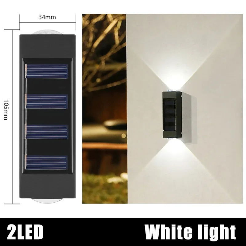 Outdoor Solar LED Wall Lights Waterproof Led Solar Lamp Up And Down Luminous Lighting For Garden Balcony Yard Street Decor Lamps - Slobuy