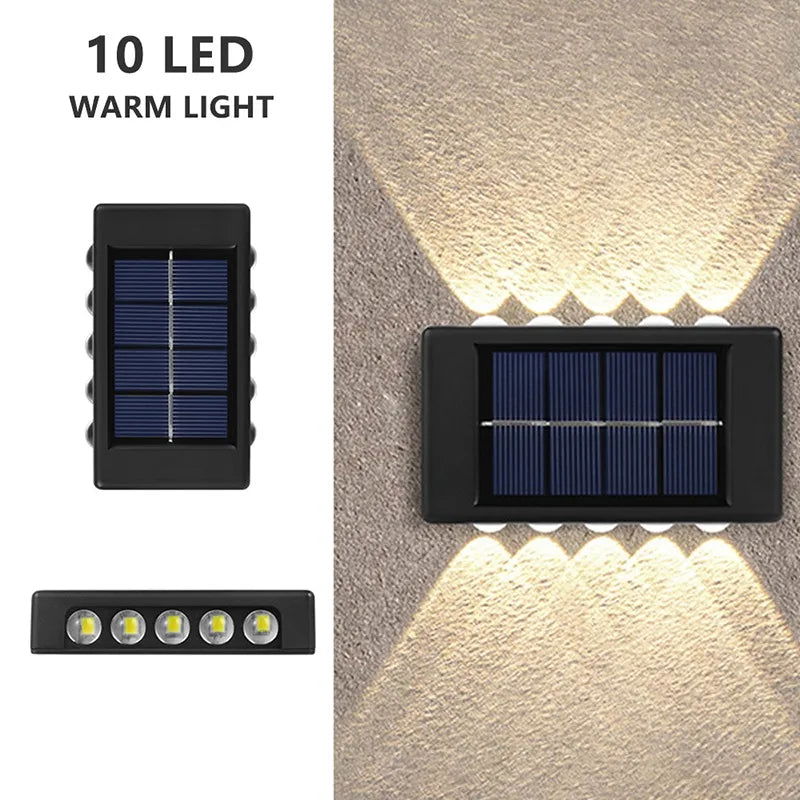 Outdoor Solar LED Wall Lights Waterproof Led Solar Lamp Up And Down Luminous Lighting For Garden Balcony Yard Street Decor Lamps - Slobuy