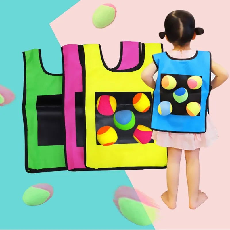 Outdoor Sport Game Props Vest Sticky Jersey Vest Game Vest Waistcoat With Sticky Ball Throwing Toys For Children Kids Sports Toy - Slobuy