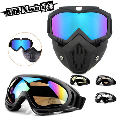 Outdoor Sport Windproof Face Mask Goggle Motorcycle Glasses Snowboard Eyewear Riding Motocross Summer UV Protection Sunglasses - Slobuy