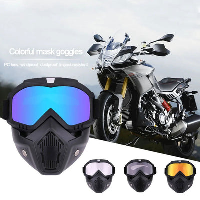 Outdoor Sport Windproof Face Mask Goggle Motorcycle Glasses Snowboard Eyewear Riding Motocross Summer UV Protection Sunglasses - Slobuy