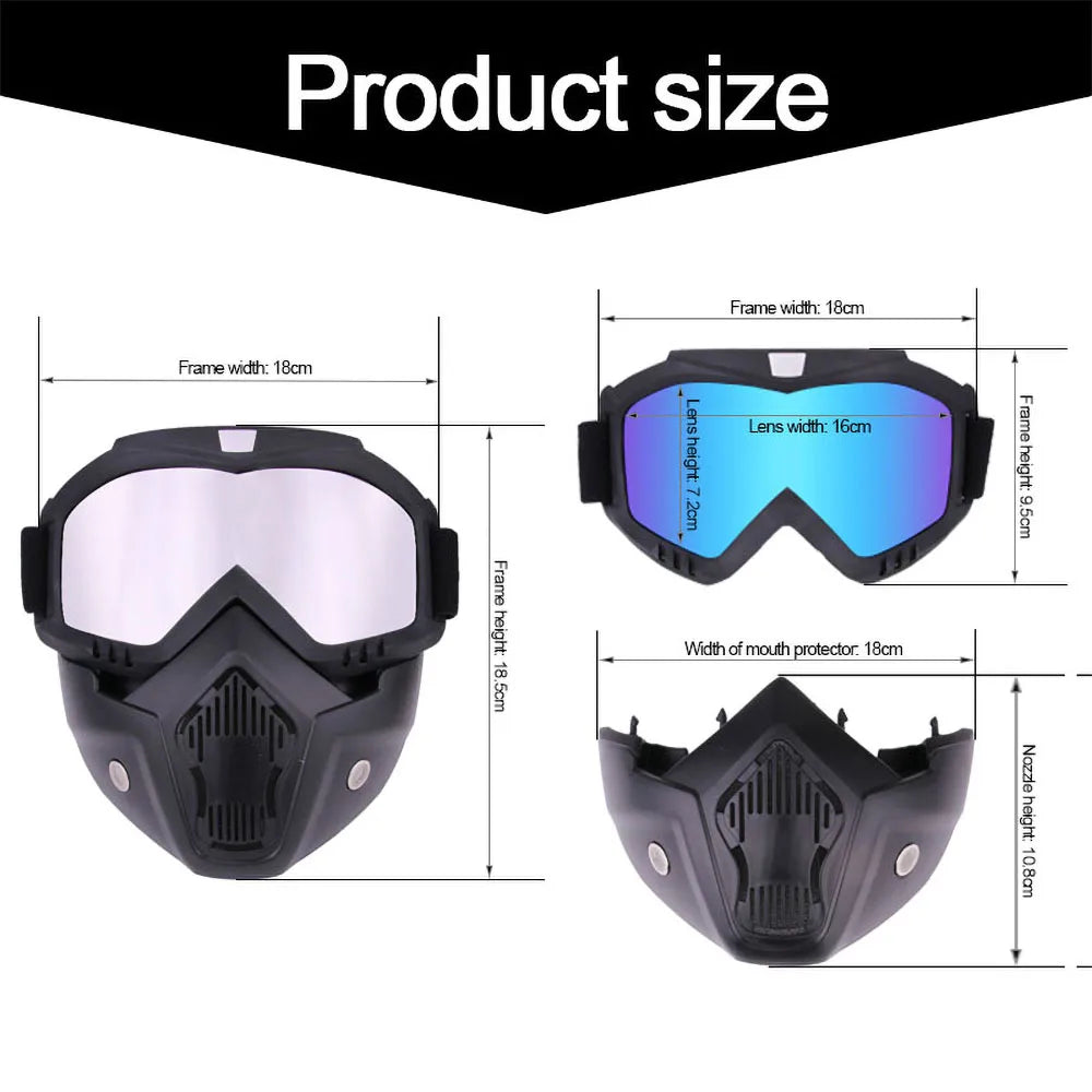 Outdoor Sport Windproof Face Mask Goggle Motorcycle Glasses Snowboard Eyewear Riding Motocross Summer UV Protection Sunglasses - Slobuy