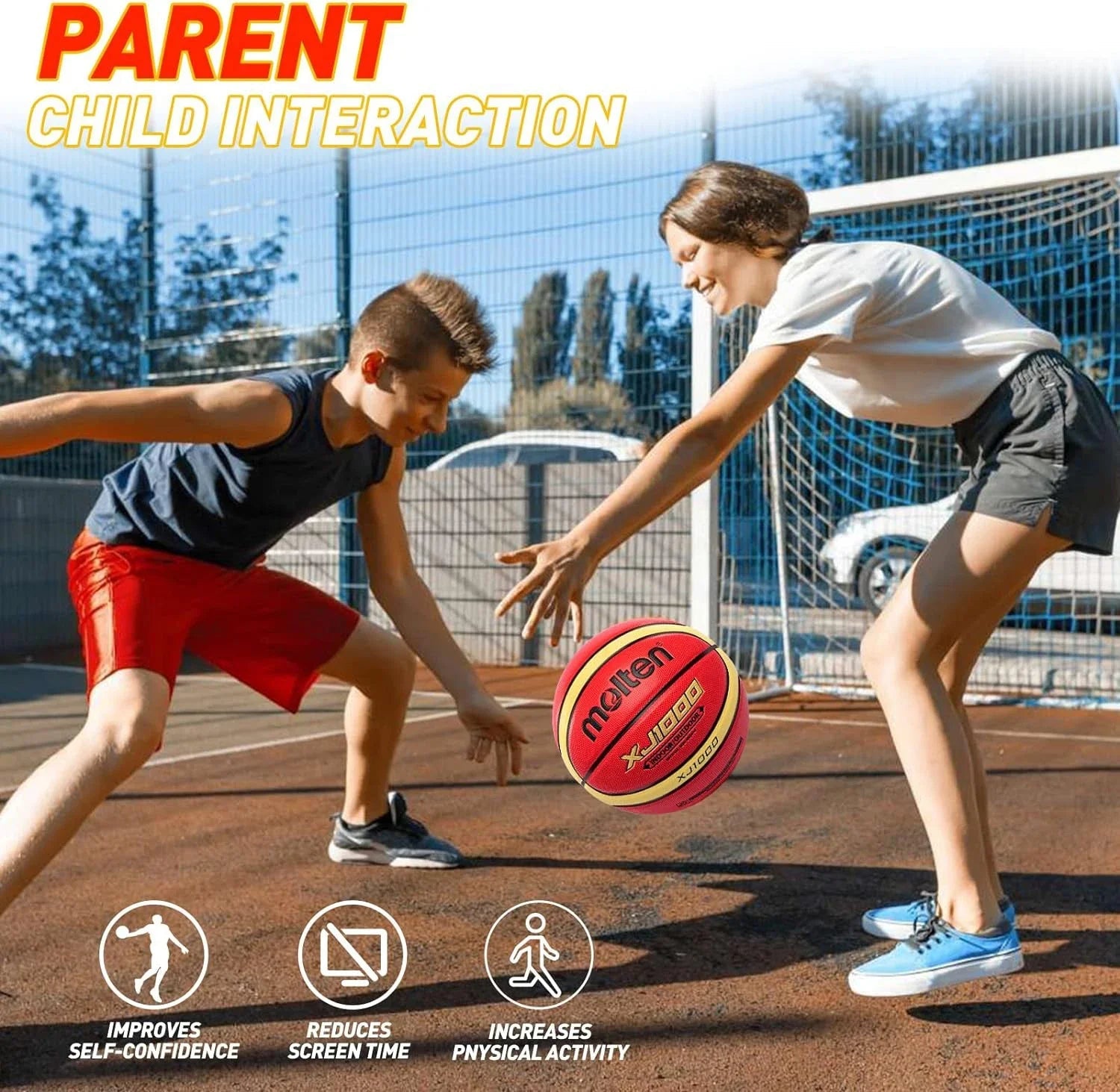 Molten XJ1000 Basketball Size 6, 7 Indoor/Outdoor Training Wear-Resistant PU Leather Basketball - Slobuy