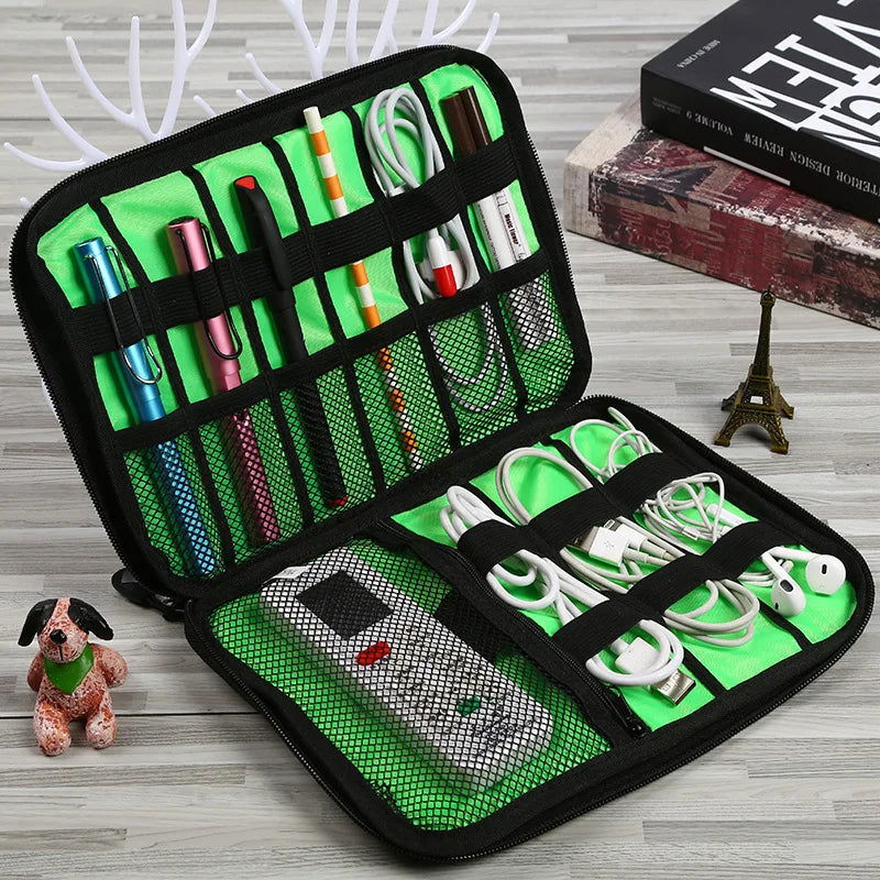 Outdoor Travel Kit Waterproof Nylon Cable Holder Bag Electronic Accessories USB Drive Storage Case Camping Hiking Organizer Bag - Slobuy