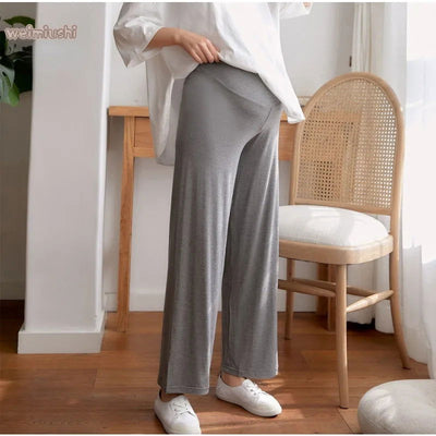 Outerwear with A Straight and Drooping Feel  New Maternity Clothing Pregnant Women's Wide Leg Pants for Spring and Autumn - Slobuy